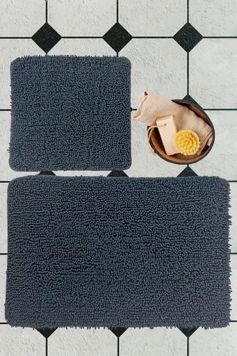 Set covorase de baie, L'essentiel Maison, Victoria, Gri inchis