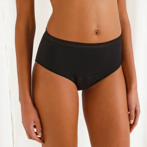 Chiloți menstruali Athena din bumbac organic cu talie înaltă, pentru menstruații abundente