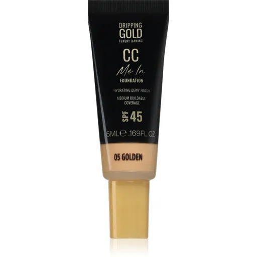 Dripping Gold CC Me In Mini Trial make-up cu textura usoara SPF 45 culoare Golden 05 5 ml