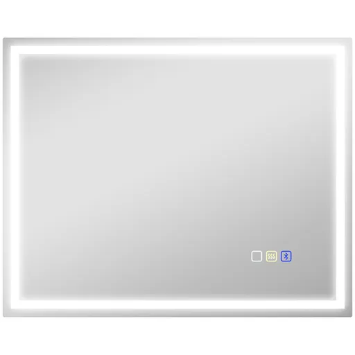 HOMCOM Oglindă Baie Bluetooth LED Antiabur Tactil | Aosom Romania