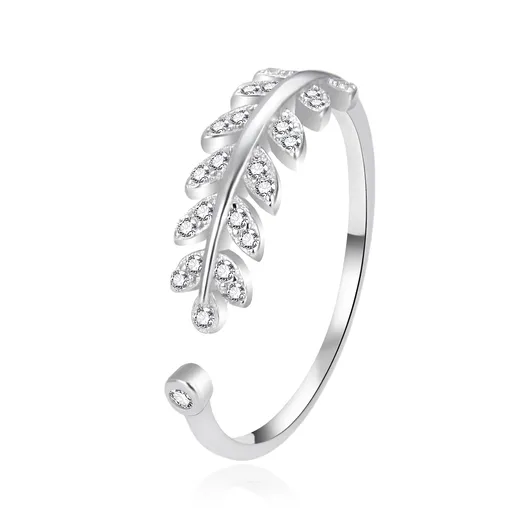 Agato Inel deschis din argint cu zircon AGT-R60W 62 mm