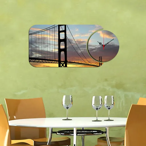 Ceas de perete, YMS-77, Dimensiune: 68 x 32 cm, Multicolor