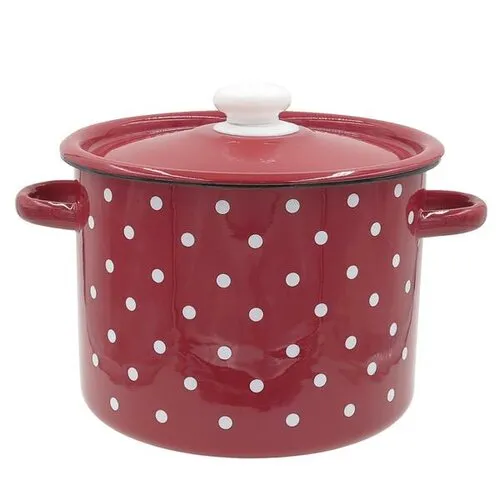 Oală smălțuită cu capac Bulină 5,5 l, 5,5 l