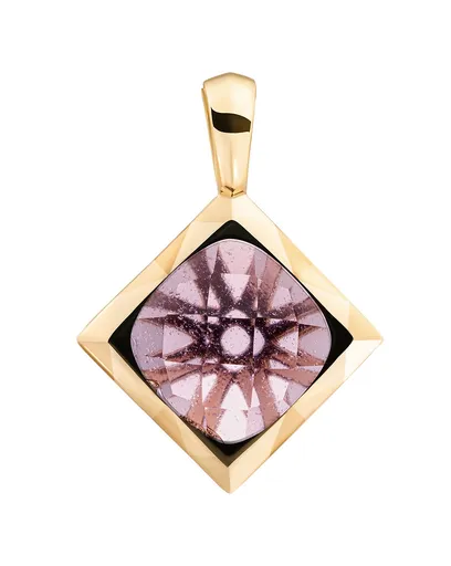 Sparkling Jewels Pandantiv placat cu aur cu cuarț roz SPG32-G59