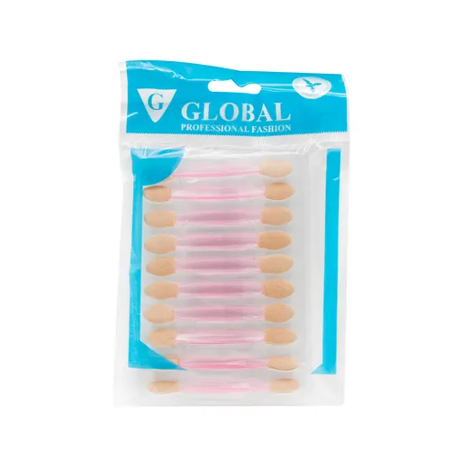 Aplicatoare Fard de Pleoape Global Fashion Pink - set 10 buc