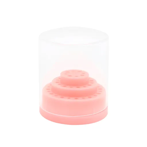 Cutie depozitare, capat de freza, 48 locuri, mini, roz