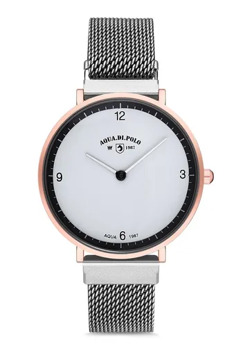 Ceas de mana unisex A9506, Aqua Di Polo, metal, argintiu