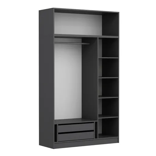 Dulap pentru haine, Hanah Home, Minar 3 Kapak 2 Çekmece 255, 135x255x52 cm, Antracit