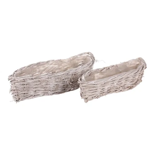 Set de ambalaje din răchită pentru flori Slza 2bucăți, alb