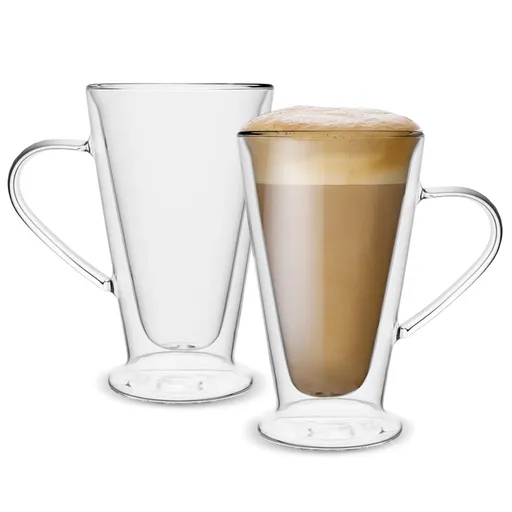 2 Pahare cu pereți dubli și mâner.