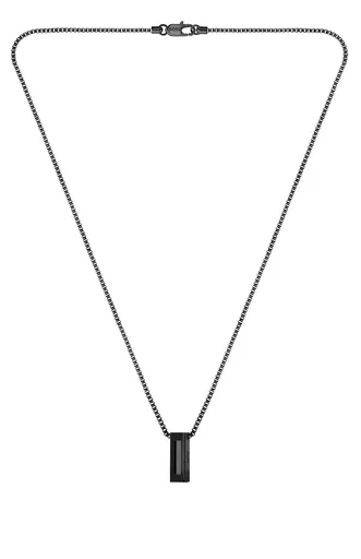 Hugo Boss Colier negru din oțel pentru bărbați Candor 1580750