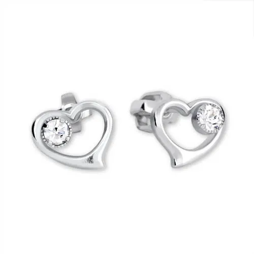 Soliter Cercei din argint Inimă cu cristal 438 001 00931 04