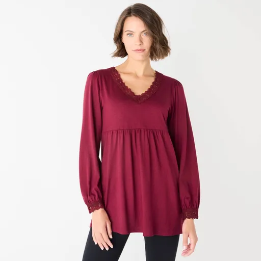 Tunică cu bordură macramé