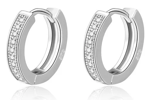 Beneto Cercei rotunzi eleganți din argint AGUC2237