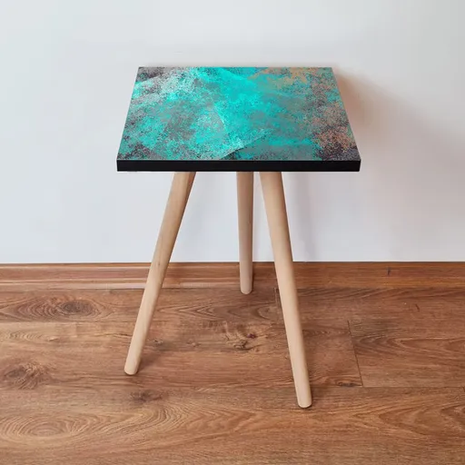 Masuta, Hanah Home, Shp57, 35x42x35 cm, Albastru / Gri / Nurcă