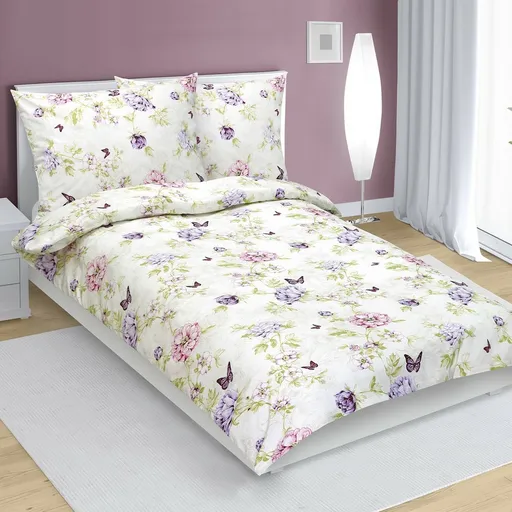 Bellatex Lenjerie de pat din bumbac Meadow violet, 140 x 200 cm, 70 x 90 cm