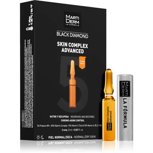 MartiDerm Black Diamond Skin Complex Advanced fiole pentru ten obosit 5x2 ml