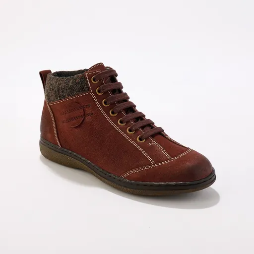 Ghete din piele cu șireturi și fermoar