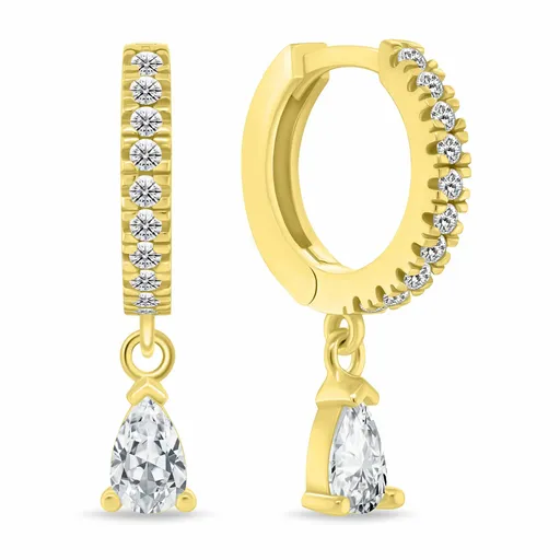 Brilio Silver Cercei rotunzi placați cu aur cu zircon cubic EA1171Y