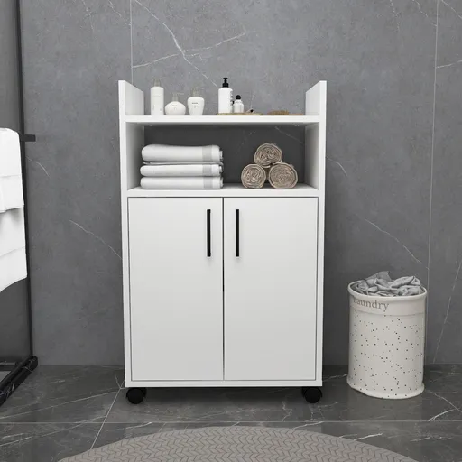 Dulap multifunctional, Hanah Home, Tiraks, 60x97.3x35 cm, Alb