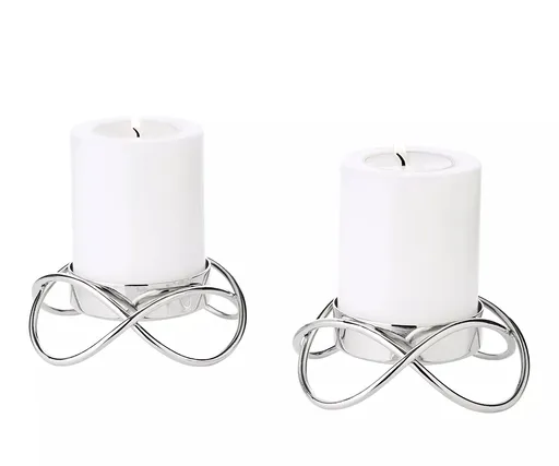 Sfeșnic "Bastia", argintiu, set 2 buc. - EDZARD
