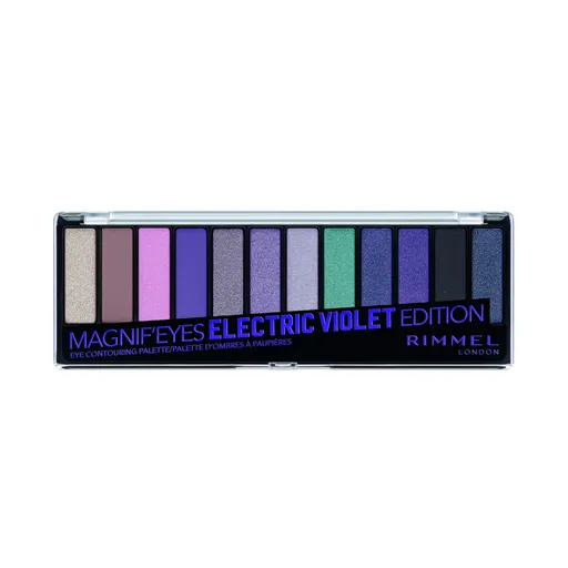 Rimmel Paletă de 12 farduri de ochi MagnifEyes (Eyeshadow Palette) 14,16 g 008 Electric Violet Edition