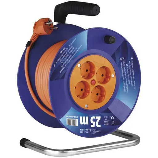 Prelungitor pe tambur 25m 3X1.5 4 prize Emos P09225