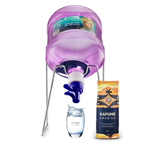 Pachet Start (4 X 8l)  Cafea - 32 Litri Apă Plată De Izvor + 0,5kg Cafea Boabe Kafune Arabica