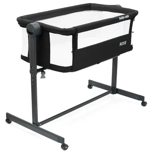 Baby Mix Pătuț suplimentar Rose negru, 84 x 80 x52 cm