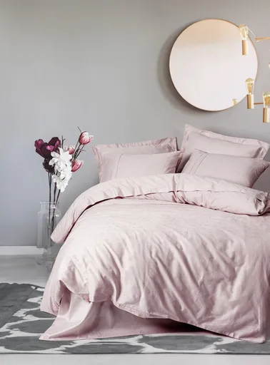 Lenjerie de pat dubla, L'essentiel Maison, Jana, Roz pudra