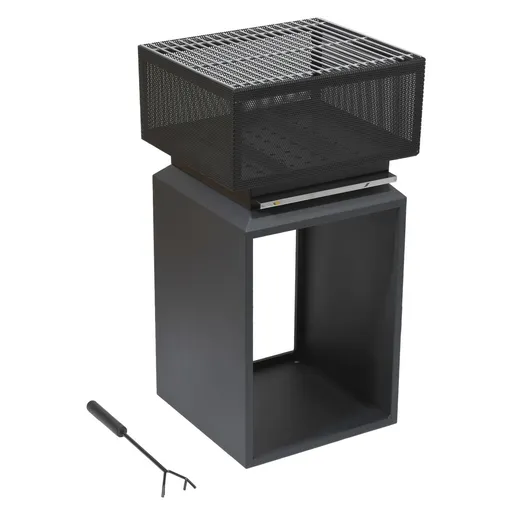 Cattara Focar portabil cu grilă Cube, 74 cm