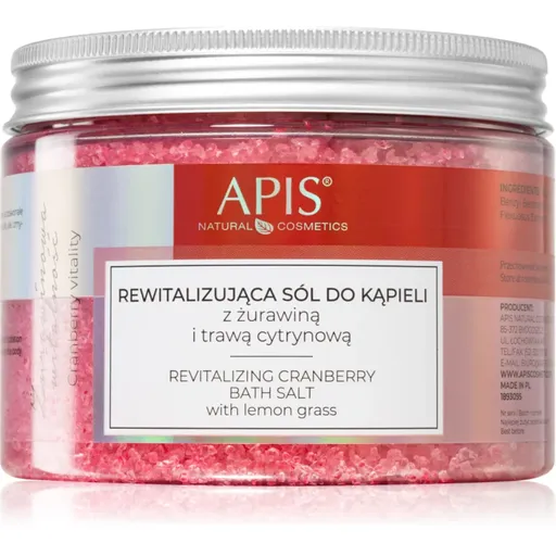 Apis Natural Cosmetics Cranberry Vitality sare de baie relaxanta cu minerale din Marea Moartă 650 g