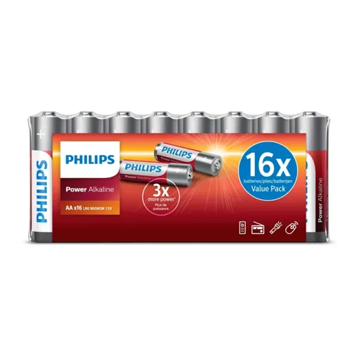Philips Baterii AA 1,5 V Power Alkaline, 16 buc.