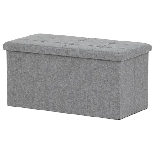 Taburet cu spațiu de depozitare, gri, 76 x 37 x 37cm, gri