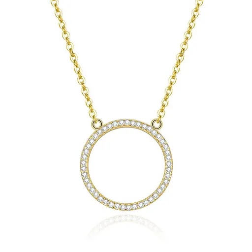 MOISS Colier elegant placat cu aur cu zirconiu cubic N0000572