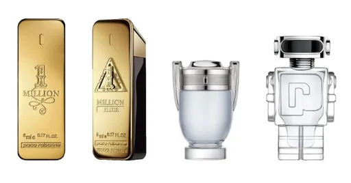 Rabanne Colecție de miniaturi Rabanne pentru bărbați - One Million - EDT 5 ml + One Million Elixir Intense - parfum 5 ml + Invictus - EDT 5 ml + Phant
