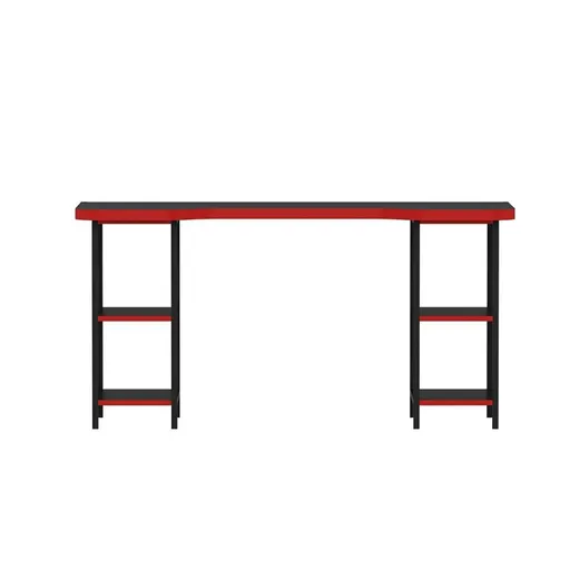 Birou pentru jocuri, Hanah Home, Phoenix 4, 150x76x60 cm, Negru/Rosu