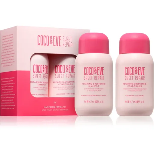 Coco & Eve Sweet Repair Hair Rehab Travel Kit Seturi pentru voiaj pentru par deteriorat si vopsit 2x70 ml