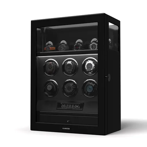 Klarstein SecureTouch dispozitiv de întors ceasuri, 6+4 ceasuri, Motor Mabuchi, lac de pian, 41 moduri, blocare, LED-uri