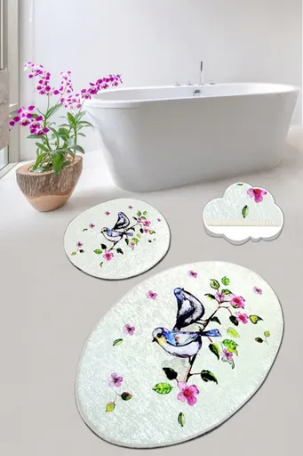 Set covorase de baie, L'essentiel Maison, Bird Nest, Poliester, Multicolor