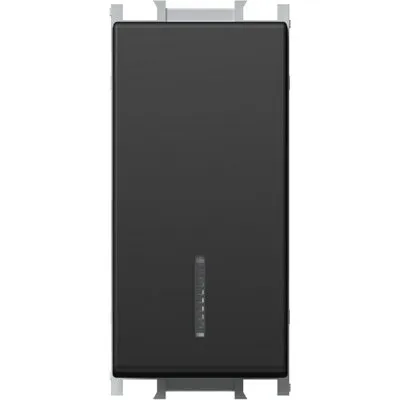 Modul Int. Simplu 1M 16A IP20 Negru, TEM Modul TEM-SM10SBIN-B