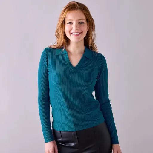 Pulover cu guler polo