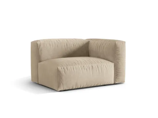 Modul dreapta pentru canapea, 1 loc, Martina-120, Micadoni Home, 121x106x75 cm, catifea, bej deschis