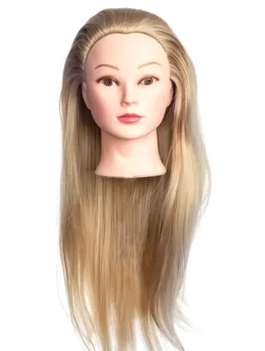 Cap Manechin cu Par Blond 50% Natural H1-5A - 50 cm + Suport Prindere