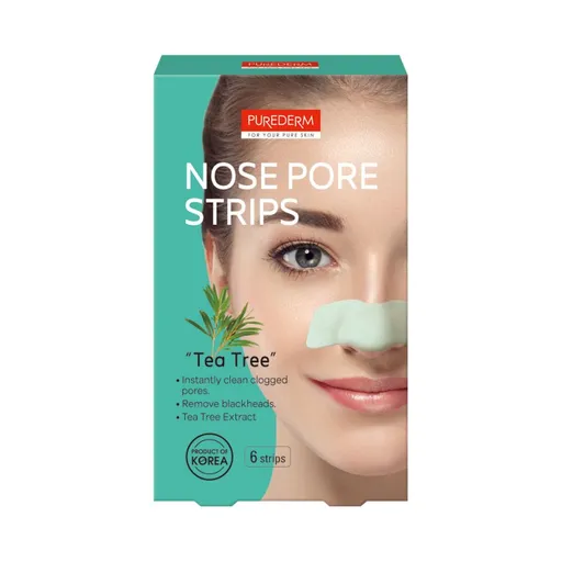 Mască pt nas - Nose Pore Strips Tea Tree 6 buc - Purederm