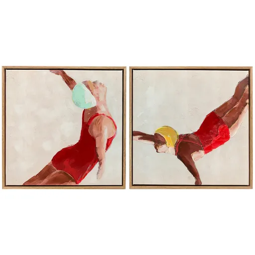 HOMCOM Set de 2 Tablouri pe Pânză, Artă Murală Modernă, Imprimare Artistică de Perete pentru Sufragerie și Salon cu Cârlige Incluse, 40x40 cm | Aosom