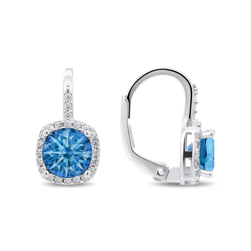 Brilio Silver Cercei fermecați din argint cu zirconii albaștri EA125W