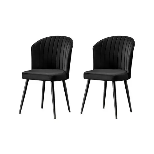 Set de scaune de sufragerie Rubi Black and Black,2 buc., negru