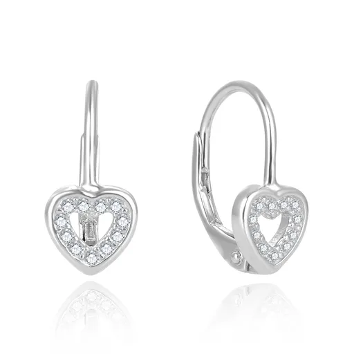 Beneto Cercei blânzi din argint în formă de inimă AGUC2667D