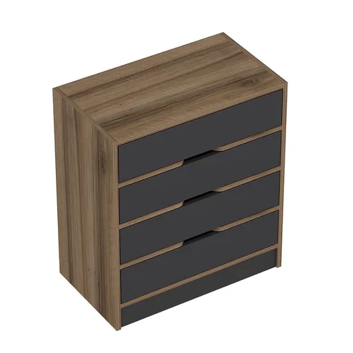 Dulap, Hanah Home, Elina, 70x40x79 cm, Nuc / Antracit